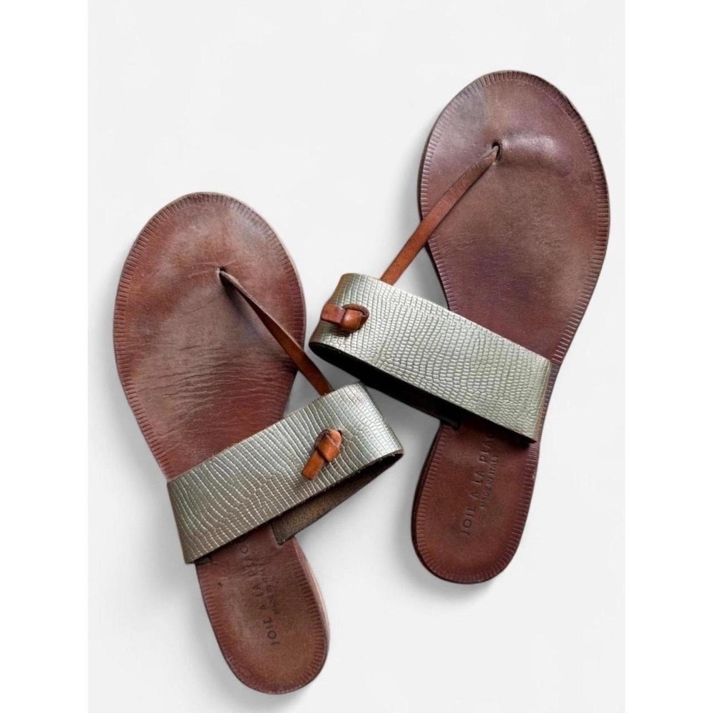 Joie A La Plage Tan Platinum Gold Leather Sandals Size 40 (Fits 8/9)